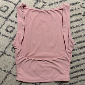 Qinsen Amazon Open Back Pink Top